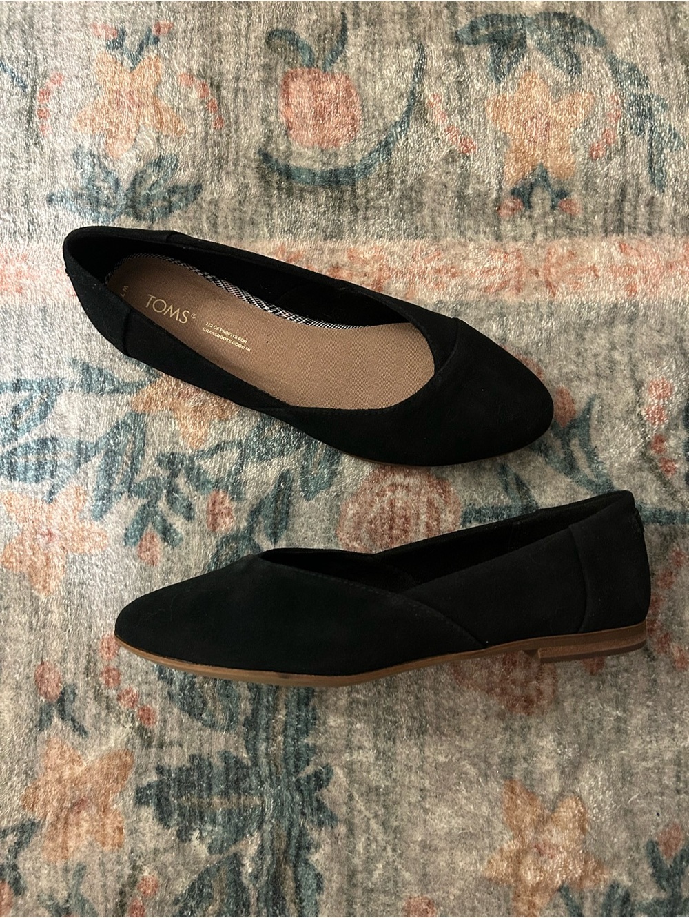 TOMS Black Suede Jutti Flats